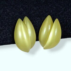 V. Mid-Century Yellow Moonglow Lucite Earrings